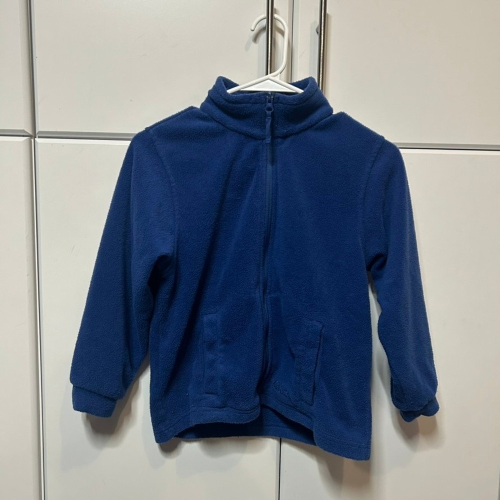 Cabelas Kids Blue Full Zip Fleece Jacket Outdoor Soft Warm Mock Neck Small S/P